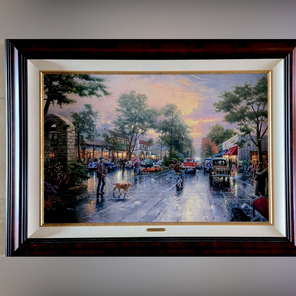 Thomas Kinkade Carmel - Sunset On Ocean Ave limited ed framed with COA